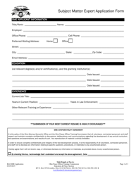 Subject Matter Expert Application Form - Peace Officer Basic Training - Ohio, Page 2
