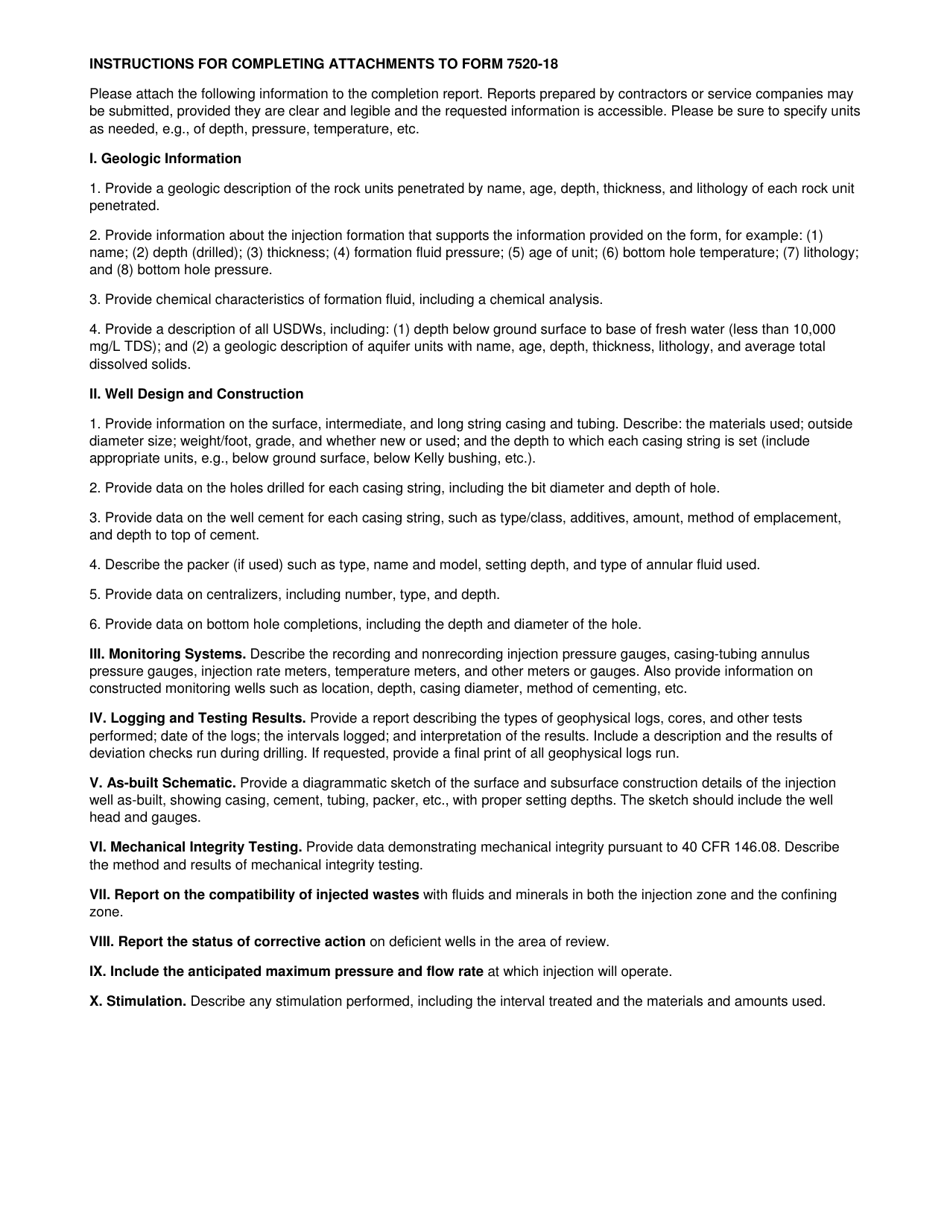 EPA Form 7520-18 Completion Report for Injection Wells, Page 3