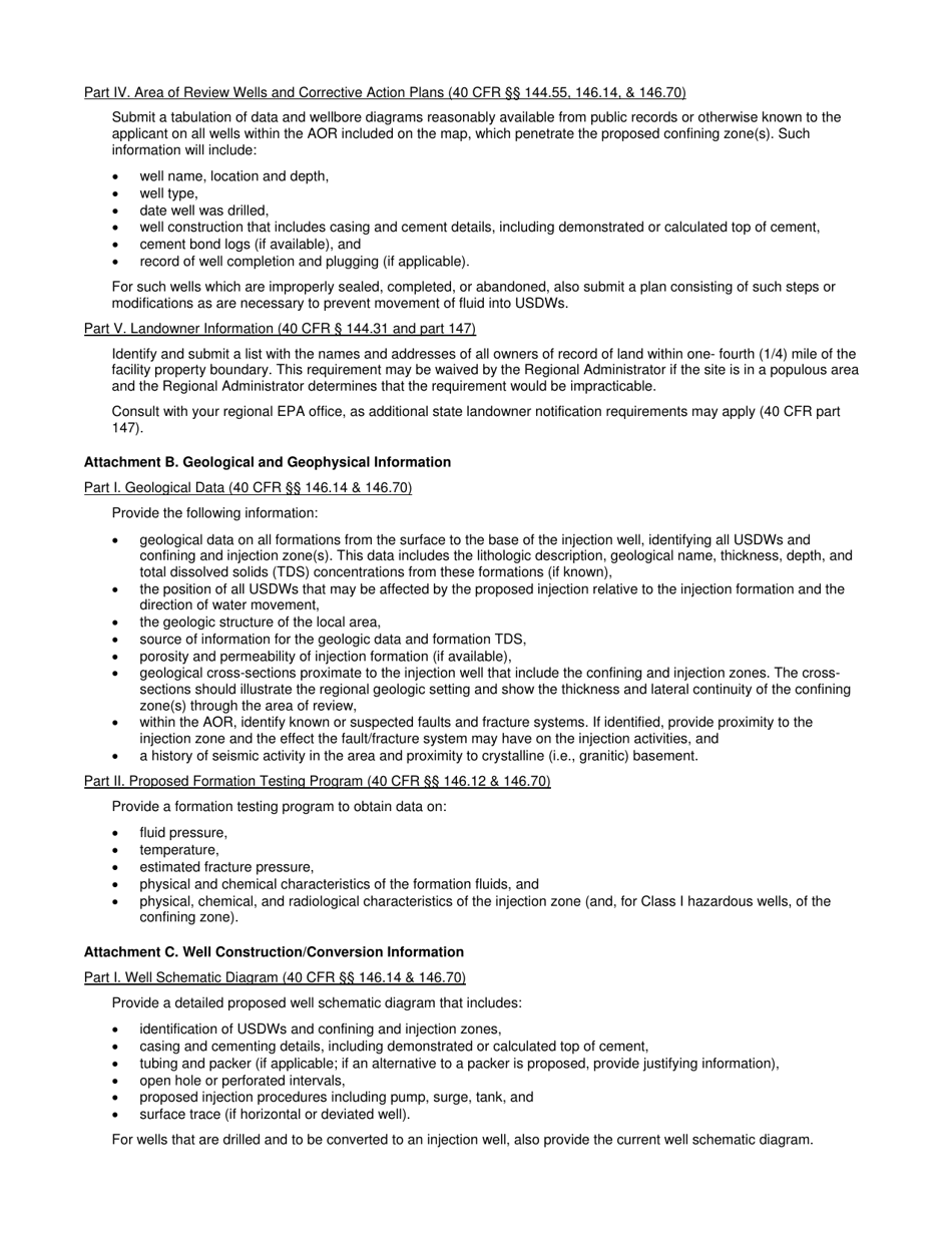 EPA Form 7520-6 Permit Application for a Class I Well, Page 5