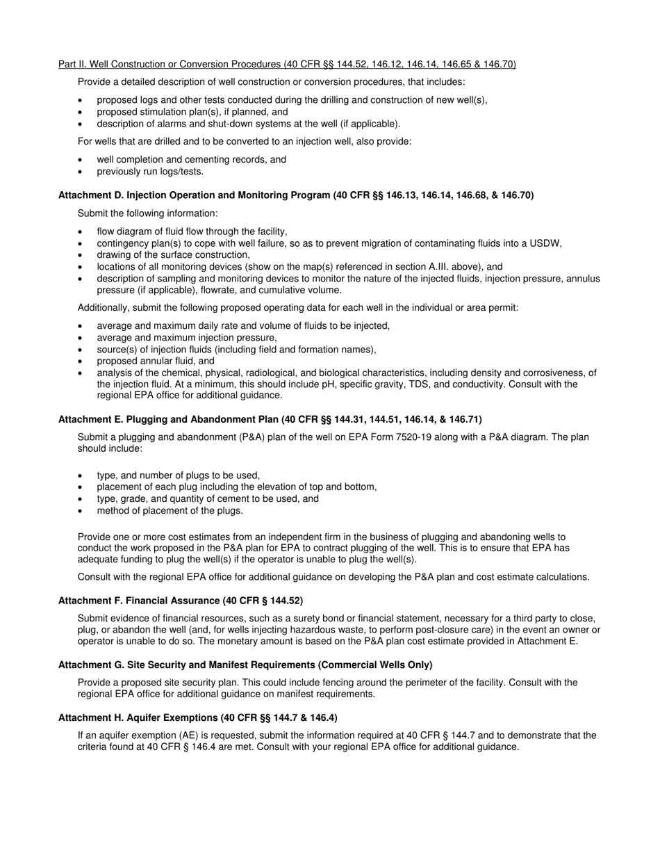 EPA Form 7520-6 Permit Application for a Class I Well, Page 6