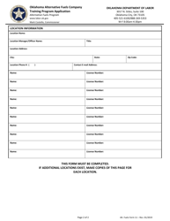 Form 11 Oklahoma Alternative Fuels Company Training Program Application - Oklahoma, Page 2
