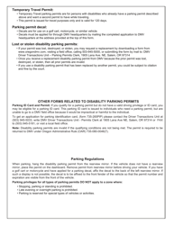 Form 735-265 Disability Parking Permit Application for Individuals - Oregon, Page 2