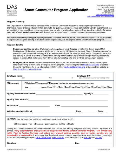 Smart Commuter Program Application - Oregon Download Pdf