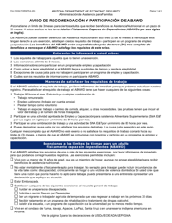 Document preview: Formulario FAA-1530A FORSFF Aviso De Recomendacion Y Participacion De Abawd - Arizona (Spanish)