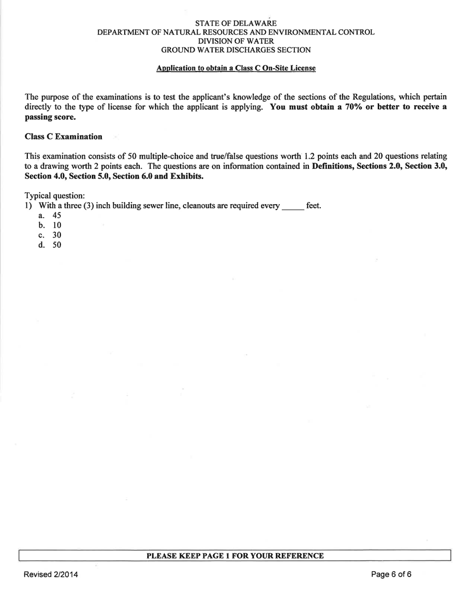 Application to Obtain a Class C on-Site License - Delaware, Page 6