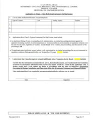 Application to Obtain a Class E (System Contractor) on-Site License - Delaware, Page 6