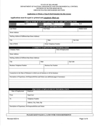 Application to Obtain a Class D (Soil Scientist) on-Site License - Delaware, Page 3