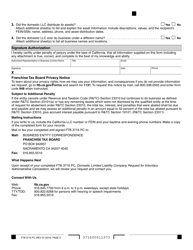 Form FTB3716 PC Domestic Limited Liability Company Request for Voluntary Administrative Cancelation - California, Page 3