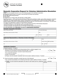 Document preview: Form FTB3715 PC Domestic Corporation Request for Voluntary Administrative Dissolution - California