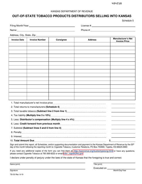 Form TB-50 Schedule 5  Printable Pdf