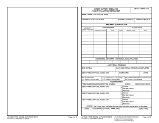 Document preview: AFSOC Form 48DSQ Direct Support Operator Flight Evaluation Worksheet