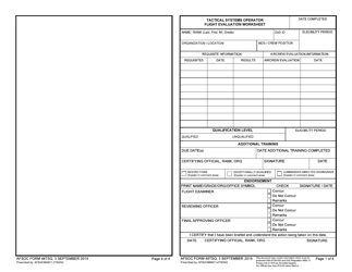 Document preview: AFSOC Form 48TSQ Tactical Systems Operator Flight Evaluation Worksheet