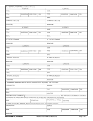 AFTO Form 43 USAF Technical Order Distribution Office (Todo) Assignment or Change Request, Page 2