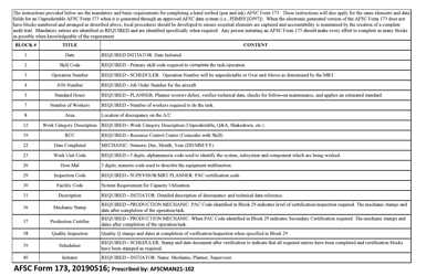 AFSC Form 173 Mds/Project Operation Assignment, Page 2