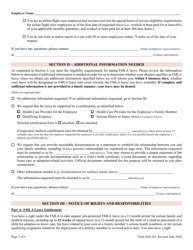 Form WH-381 &quot;Notice of Eligibility &amp; Rights and Responsibilities Under the Family and Medical Leave Act&quot;, Page 2