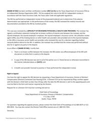 Form FIN592 Iro Notice of Decision Template - Wc - Texas, Page 2