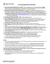Document preview: DCYF Form 10-578 Licensing Application Checklist - Washington