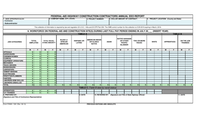 Form FHWA-1391 Federal-Aid Highway Construction Contractors Annual EEO Report