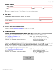 Form FIN533 Agent/Adjuster Name or Address Change Request Form - Texas, Page 2