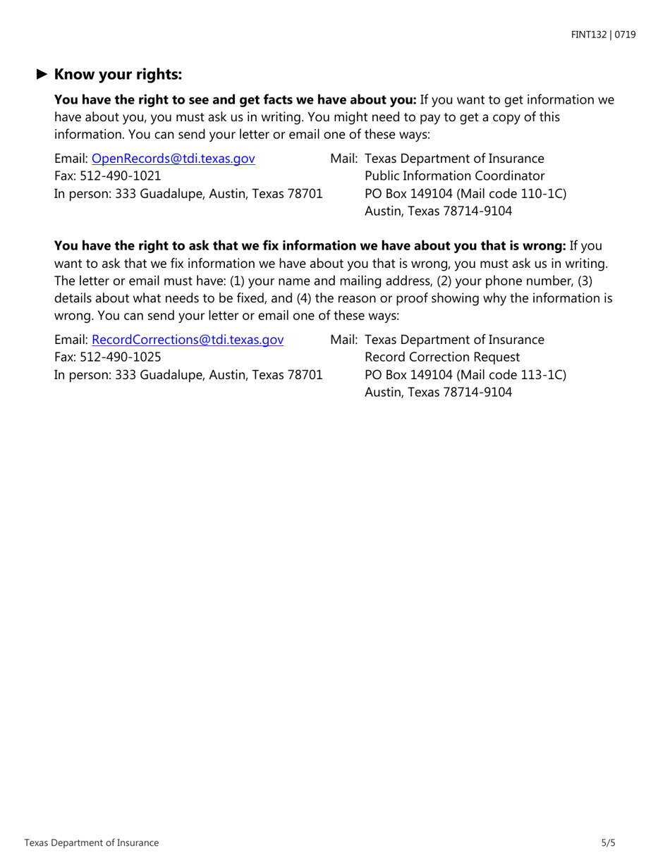 Form FINT132 Application for Escrow Officer License - Texas, Page 5