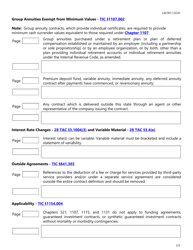 Form LAC001 Group Annuities Checklist - Texas, Page 2