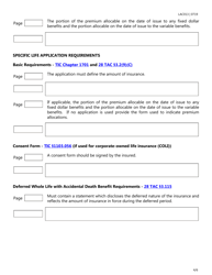 Form LAC013 Annuity and Life Applications Checklist - Texas, Page 4