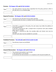 Form LAC023 Return of Premium Checklist - Texas, Page 2