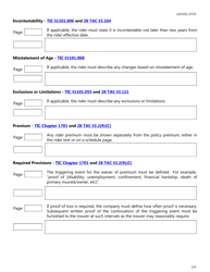 Form LAC024 Waiver of Premium Checklist - Texas, Page 2