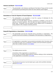Form LAC005 Group Life Insurance Checklist - Texas, Page 8