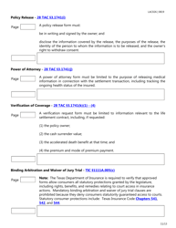 Form LAC026 Life Settlement Forms Checklist - Texas, Page 11