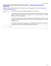 Form LAC026 Life Settlement Forms Checklist - Texas, Page 12