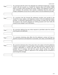 Form LAC026 Life Settlement Forms Checklist - Texas, Page 2