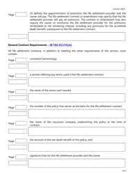 Form LAC026 Life Settlement Forms Checklist - Texas, Page 4