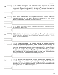 Form LAC026 Life Settlement Forms Checklist - Texas, Page 6