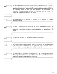 Form LAC026 Life Settlement Forms Checklist - Texas, Page 7