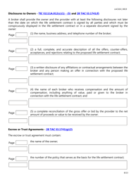 Form LAC026 Life Settlement Forms Checklist - Texas, Page 8