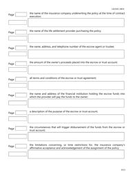 Form LAC026 Life Settlement Forms Checklist - Texas, Page 9