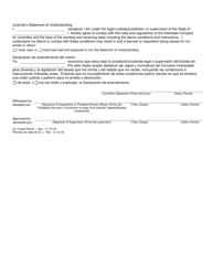 ICJ Form VII Out of State Travel Permit and Agreement to Return (English/Spanish), Page 2
