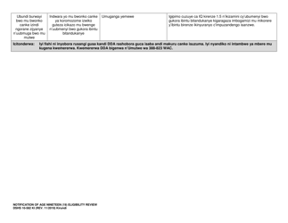 DSHS Form 10-582 Notification of Age (19) Eligibility Review - Washington (Kirundi), Page 3