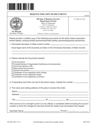 Form SS-4461 Request for Copy of Documents - Tennessee, Page 3