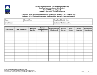Form OP-UA45 (TCEQ-10246) Surface Impoundment Attributes - Texas, Page 34