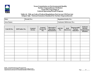 Form OP-UA45 (TCEQ-10246) Surface Impoundment Attributes - Texas, Page 35