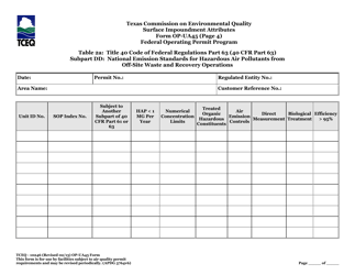 Form OP-UA45 (TCEQ-10246) Surface Impoundment Attributes - Texas, Page 37