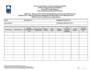 Form OP-UA45 (TCEQ-10246) Surface Impoundment Attributes - Texas, Page 38