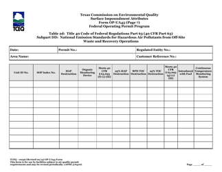 Form OP-UA45 (TCEQ-10246) Surface Impoundment Attributes - Texas, Page 40