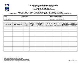 Form OP-UA45 (TCEQ-10246) Surface Impoundment Attributes - Texas, Page 42