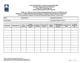 Form OP-UA45 (TCEQ-10246) Surface Impoundment Attributes - Texas, Page 43