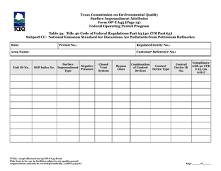 Form OP-UA45 (TCEQ-10246) Surface Impoundment Attributes - Texas, Page 46