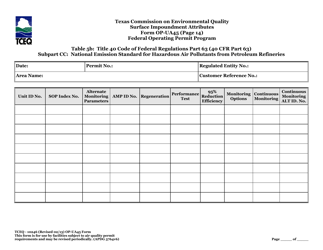 Form OP-UA45 (TCEQ-10246) Surface Impoundment Attributes - Texas, Page 47