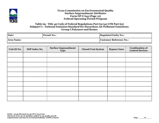 Form OP-UA45 (TCEQ-10246) Surface Impoundment Attributes - Texas, Page 48